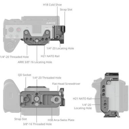 SmallRig 4772 - zestaw, półklatka z mocowaniem HawkLock do Sony FX3 i FX30_3